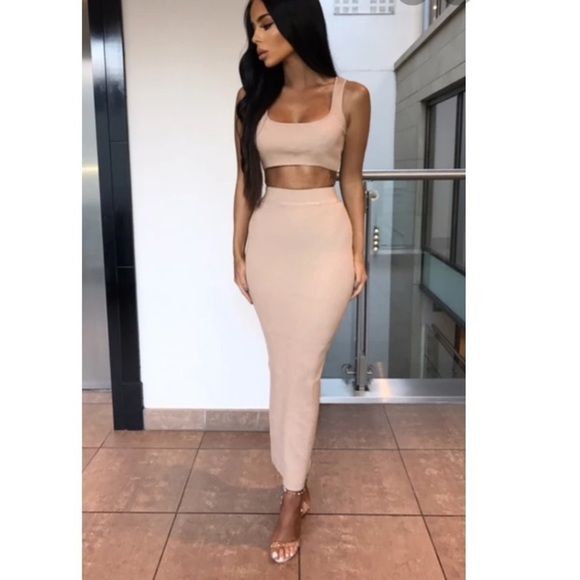 Sorrell UK - Kimberley Ribbed Two Piece Skirt and Crop Tank Coordinate - Picture 1 of 12